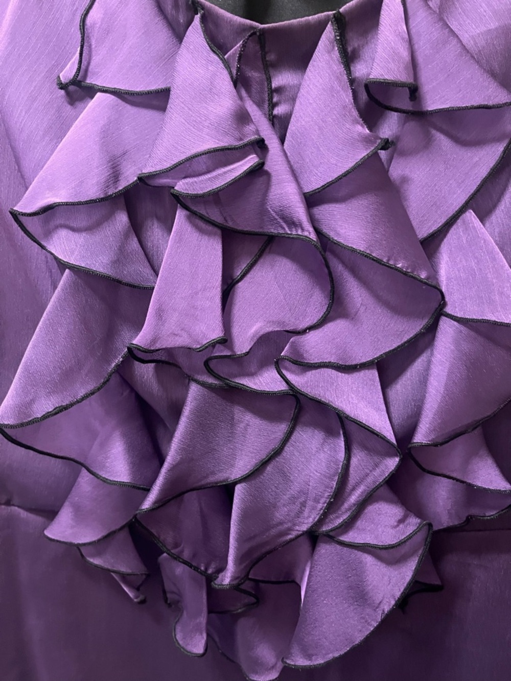 Collections by Dress Barn Woman’s Purple Ruffle Long-Sleeve Blouse. Y2K. Size 14 - Picture 3 of 6